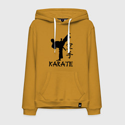 Толстовка-худи хлопковая мужская Karate craftsmanship, цвет: горчичный