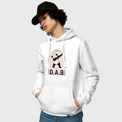 Толстовка-худи хлопковая мужская DAB Panda, цвет: белый — фото 2
