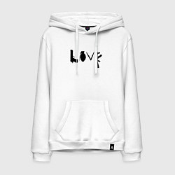Толстовка-худи хлопковая мужская Banksy LOVE, цвет: белый