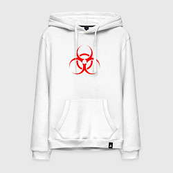 Толстовка-худи хлопковая мужская BIOHAZARD, цвет: белый
