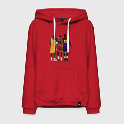 Толстовка-худи хлопковая мужская Kobe, Michael, LeBron, цвет: красный
