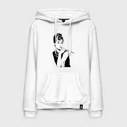 Толстовка-худи хлопковая мужская Одри Хепбернхлопок, цвет: белый