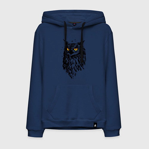 Мужская толстовка-худи Сова / Тёмно-синий – фото 1