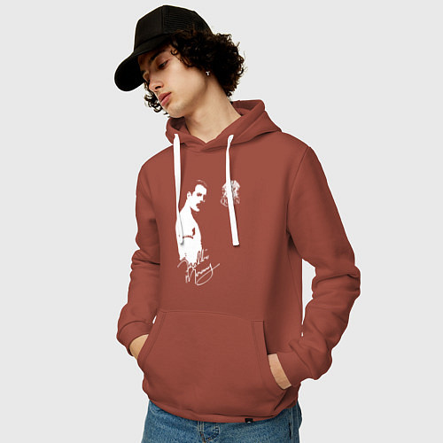 Мужская толстовка-худи Queen / Кирпичный – фото 3