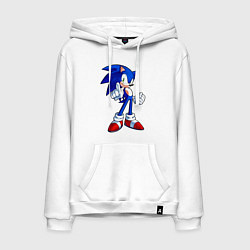 Толстовка-худи хлопковая мужская SONIC, цвет: белый