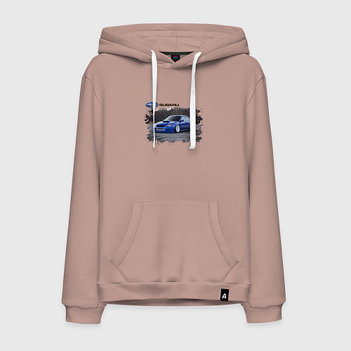 Мужская толстовка-худи SUBARU / Пыльно-розовый – фото 1