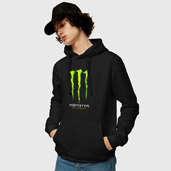 Толстовка-худи хлопковая мужская MONSTER ENERGY, цвет: черный — фото 2