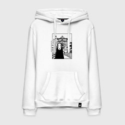 Толстовка-худи хлопковая мужская No-Face Spirited Away Ghibli, цвет: белый