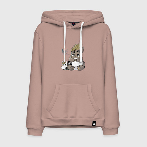 Мужская толстовка-худи Тоторо / Пыльно-розовый – фото 1