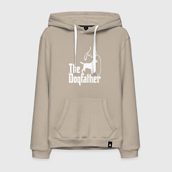 Толстовка-худи хлопковая мужская The Dogfather - пародия, цвет: миндальный