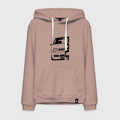 Мужская толстовка-худи Volkswagen Golf Z / Пыльно-розовый – фото 1