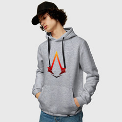 Толстовка-худи хлопковая мужская Assassins Creed, цвет: меланж — фото 2