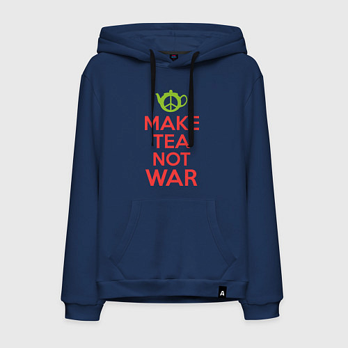 Мужская толстовка-худи Make tea not war / Тёмно-синий – фото 1
