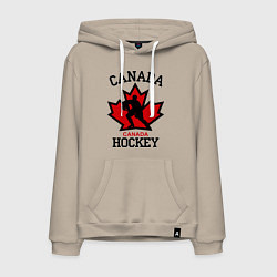 Толстовка-худи хлопковая мужская Canada Hockey, цвет: миндальный