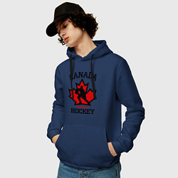 Толстовка-худи хлопковая мужская Canada Hockey, цвет: тёмно-синий — фото 2