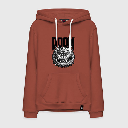 Мужская толстовка-худи КАКОДЕМОН DOOM Z / Кирпичный – фото 1