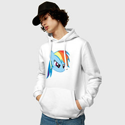 Толстовка-худи хлопковая мужская Rainbow Dash, цвет: белый — фото 2