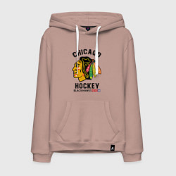 Толстовка-худи хлопковая мужская CHICAGO BLACKHAWKS NHL, цвет: пыльно-розовый