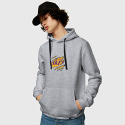 Толстовка-худи хлопковая мужская Los Angeles Lakers, цвет: меланж — фото 2