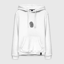Толстовка-худи хлопковая мужская Fingerprint, цвет: белый