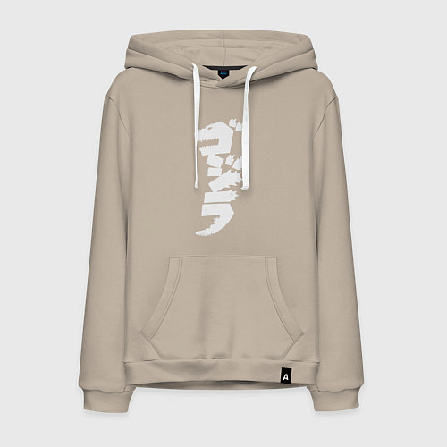 Мужская толстовка-худи Годзилла / Миндальный – фото 1