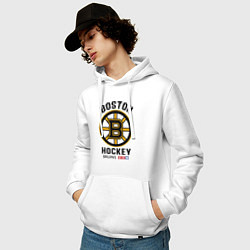 Толстовка-худи хлопковая мужская BOSTON BRUINS NHL, цвет: белый — фото 2