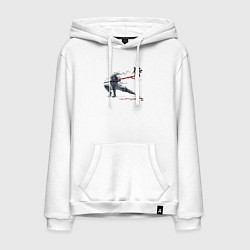 Толстовка-худи хлопковая мужская Самурай, цвет: белый