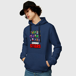 Толстовка-худи хлопковая мужская AMONG US X BRAWL STARS, цвет: тёмно-синий — фото 2