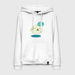 Толстовка-худи хлопковая мужская ЧЫК-ЧЫРЫК, цвет: белый