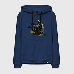 Толстовка-худи хлопковая мужская CS:GO, цвет: тёмно-синий