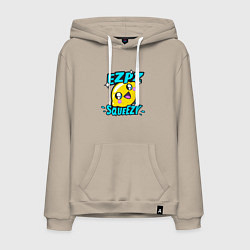 Толстовка-худи хлопковая мужская Easy Peasy Lemon Squeezy, цвет: миндальный