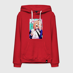 Толстовка-худи хлопковая мужская POWER CHAINSAW MAN ANIME, цвет: красный