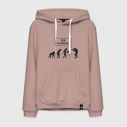 Толстовка-худи хлопковая мужская CS GO спина Z, цвет: пыльно-розовый