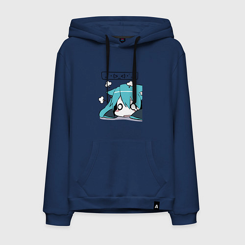 Мужская толстовка-худи Грусть / Тёмно-синий – фото 1