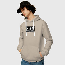 Толстовка-худи хлопковая мужская Swag, цвет: миндальный — фото 2