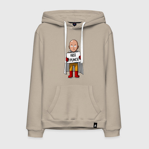 Мужская толстовка-худи One-Punch Man / Миндальный – фото 1