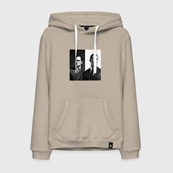 Толстовка-худи хлопковая мужская Tom hardy, цвет: миндальный