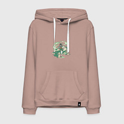 Толстовка-худи хлопковая мужская Венти, цвет: пыльно-розовый