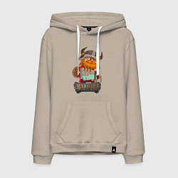 Толстовка-худи хлопковая мужская Valheim, цвет: миндальный