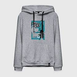 Толстовка-худи хлопковая мужская Radiohead Art 02, цвет: меланж