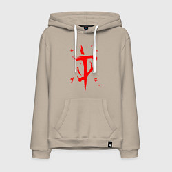 Толстовка-худи хлопковая мужская DOOM ETERNAL ДУМ, цвет: миндальный