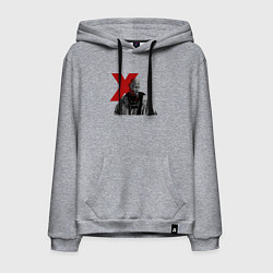 Толстовка-худи хлопковая мужская DMX - american rapper, цвет: меланж