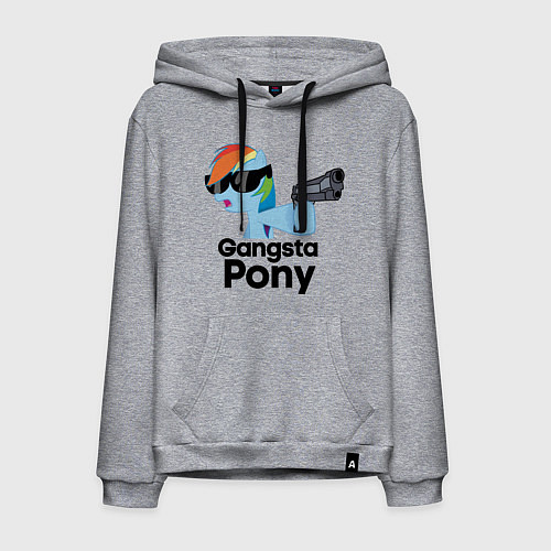 Мужская толстовка-худи Gangsta pony / Меланж – фото 1