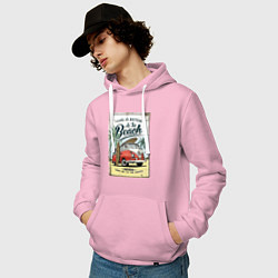 Толстовка-худи хлопковая мужская Морской трип, цвет: светло-розовый — фото 2