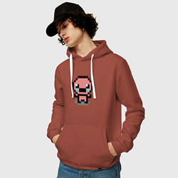 Толстовка-худи хлопковая мужская Pixel isaac, цвет: кирпичный — фото 2