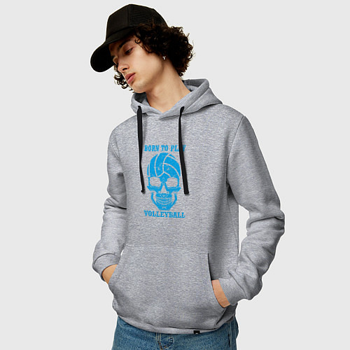 Мужская толстовка-худи Рождён для волейбола / Меланж – фото 3