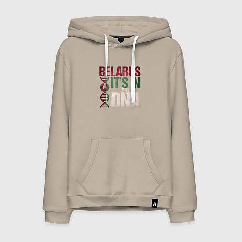 Мужская толстовка-худи ДНК - Беларусь / Миндальный – фото 1