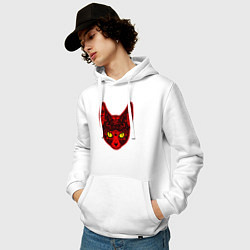 Толстовка-худи хлопковая мужская Devil Cat, цвет: белый — фото 2
