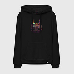 Толстовка-худи хлопковая мужская Stray: City Cat, цвет: черный