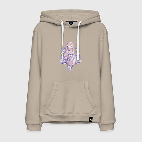 Мужская толстовка-худи Жизнь с нуля в другом мире / Миндальный – фото 1